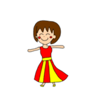 個性派服装自由な女の子（個別スタンプ：1）