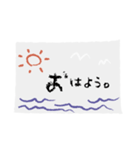 クレヨン○落書きあいさつ（個別スタンプ：1）