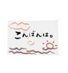 クレヨン○落書きあいさつ（個別スタンプ：3）