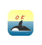 毎日使用クジラやサメの泳ぐスタンプ（個別スタンプ：10）