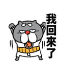 【飛び出す】黒猫おじいちゃん☆台湾語（個別スタンプ：18）