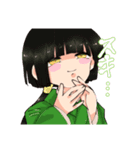 夏目はす黒髪ガール（個別スタンプ：4）