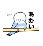 かわいい 青色インコスタンプ（個別スタンプ：12）