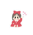 ハートと共に過ごす女の子（個別スタンプ：1）