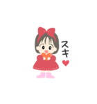 ハートと共に過ごす女の子（個別スタンプ：2）