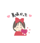 ハートと共に過ごす女の子（個別スタンプ：4）