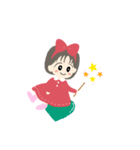 ハートと共に過ごす女の子（個別スタンプ：5）