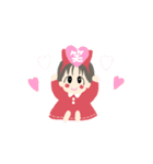 ハートと共に過ごす女の子（個別スタンプ：6）