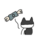 真ん中分けの猫と黒猫（個別スタンプ：3）