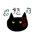 真ん中分けの猫と黒猫（個別スタンプ：10）