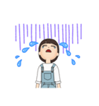 オーバーオール女の子（個別スタンプ：9）