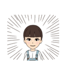 オーバーオール女の子（個別スタンプ：12）