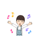 オーバーオール女の子（個別スタンプ：13）
