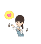 オーバーオール女の子（個別スタンプ：16）