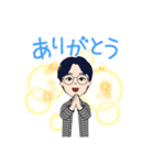 メガネの男の子w（個別スタンプ：1）