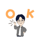 メガネの男の子w（個別スタンプ：3）