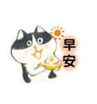 Memenekosan＿ハチワレ猫cat_台湾語（個別スタンプ：1）