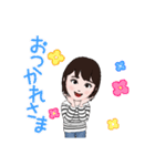 ボーダー女の子（個別スタンプ：4）