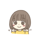 ほっこりおんなのこ。〜ボブver.〜（個別スタンプ：1）