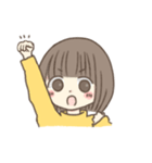 ほっこりおんなのこ。〜ボブver.〜（個別スタンプ：3）