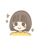 ほっこりおんなのこ。〜ボブver.〜（個別スタンプ：4）