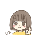 ほっこりおんなのこ。〜ボブver.〜（個別スタンプ：19）