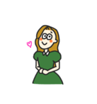 greenな女の子の敬語スタンプ（個別スタンプ：7）