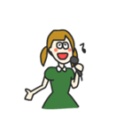 greenな女の子の敬語スタンプ（個別スタンプ：14）