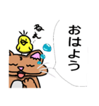 むちむち猫とヒヨコ（個別スタンプ：2）
