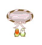 インコフレンズ結婚＆結婚記念日のお祝い（個別スタンプ：6）
