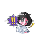オン眉女の子のスタンプ（個別スタンプ：5）
