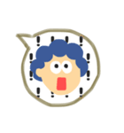 blue hairな男の子の挨拶スタンプ（個別スタンプ：22）