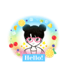 Englishで伝えるシンプルなスタンプです。（個別スタンプ：1）