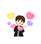 イラスト♂とアバター♂（個別スタンプ：3）