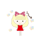 かわいいふわふわ女子（個別スタンプ：1）