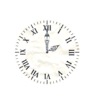 アナログ文字盤の時計30分刻み（個別スタンプ：5）