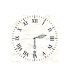 アナログ文字盤の時計30分刻み（個別スタンプ：6）