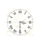 アナログ文字盤の時計30分刻み（個別スタンプ：8）