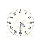 アナログ文字盤の時計30分刻み（個別スタンプ：10）