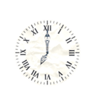 アナログ文字盤の時計30分刻み（個別スタンプ：15）
