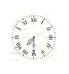 アナログ文字盤の時計30分刻み（個別スタンプ：16）