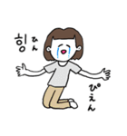 ❤️【韓国語】おかっぱ女子 暗め茶髪❤️（個別スタンプ：39）