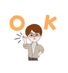 爽やかメガネ男子（個別スタンプ：1）
