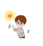 爽やかメガネ男子（個別スタンプ：16）