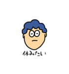blue hairな男の子のダメな日スタンプ（個別スタンプ：26）