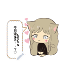 猫耳女の子5⃣メッセージスタンプ♡（個別スタンプ：16）