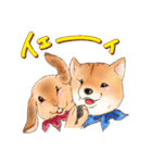 北海道犬とロップイヤーラビット（個別スタンプ：10）