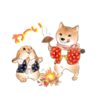 北海道犬とロップイヤーラビット（個別スタンプ：33）