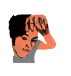 顔で語る男（個別スタンプ：5）