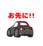 メタルグレーな赤幌のオープンカー（個別スタンプ：1）